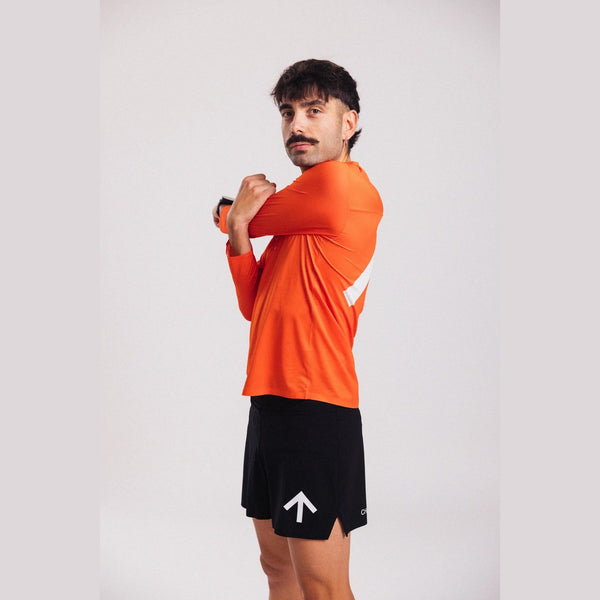 CHANCE AROW Lightweight LS Shirt V2 - Ordance Orange/White