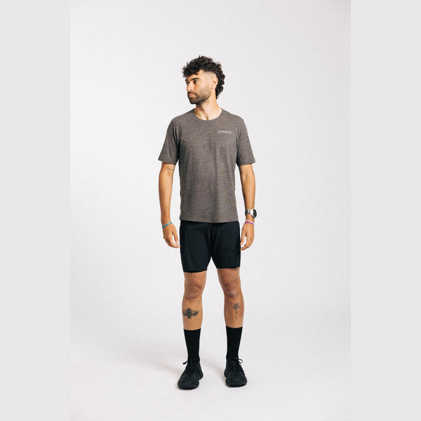 CHANCE Performance Merino Tee - Slate Grey/White