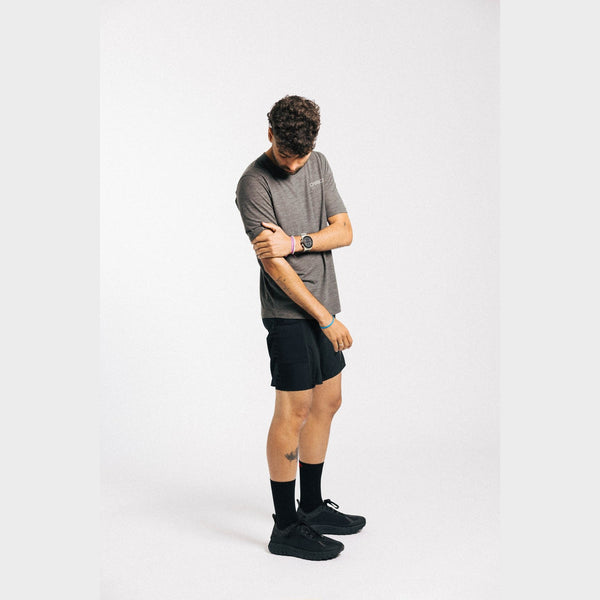 CHANCE Performance Merino Tee - Slate Grey/White