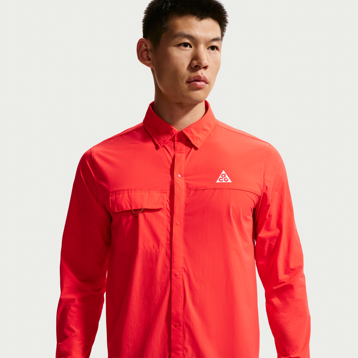 Nike AS M ACG AIREEZ BTN LS(IM5145) - LT CRIMSON/SUMMIT WH