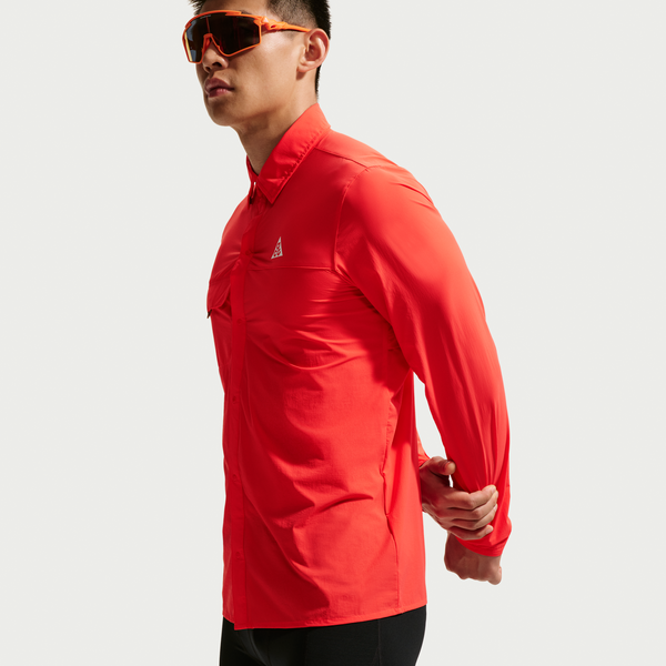 Nike AS M ACG AIREEZ BTN LS(IM5145) - LT CRIMSON/SUMMIT WH